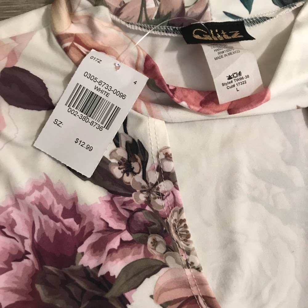 Floral white top
